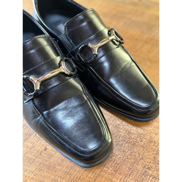 Stacy Adams Boys Solid Black Faux Leather Slip On Loafer Dress Shoes Size 3M - Picture 9 of 12